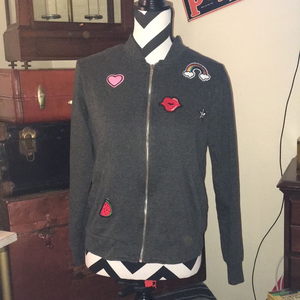Dark grey jacket with patches